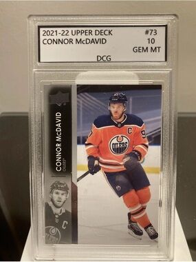 Connor McDavid 2021-22 Upper Deck Graded Hockey Card - Orange